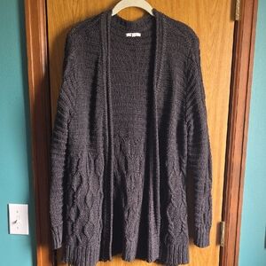 Maurices Gray Cable Knit Cardigan Sweater